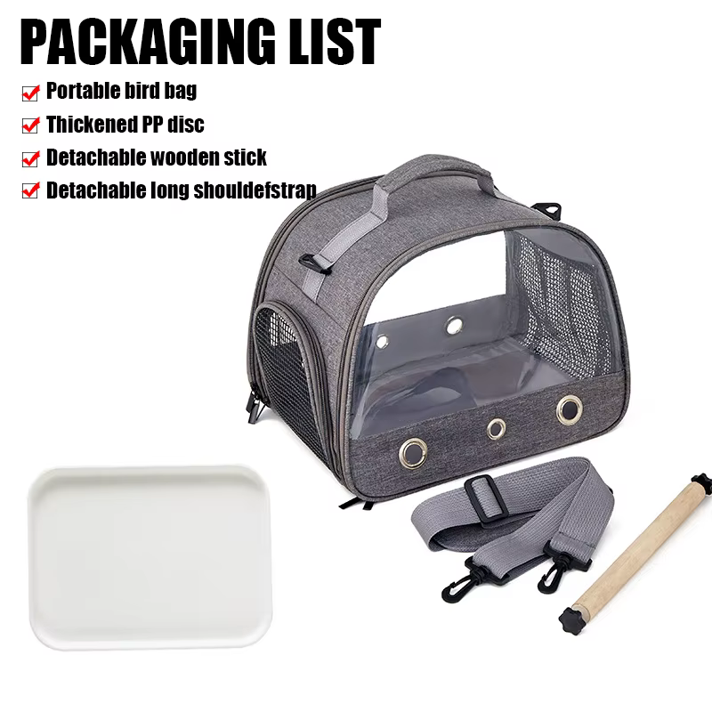 Bird Travel Carrier Portable Transport Bird Cage With Tray Small Pet Multi-functional Parrot Bird Bag Outdoor Cat Carrier — image 4