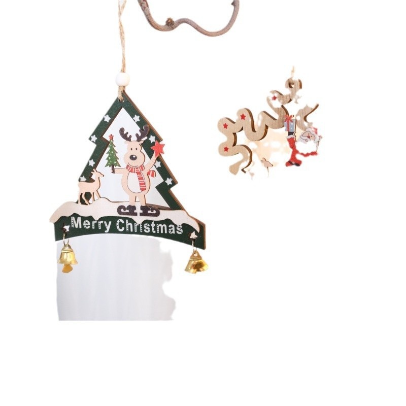 Christmas Multi-Layer Hollow Wooden Deer Snowman Ornament for Tree Decorations — image 5