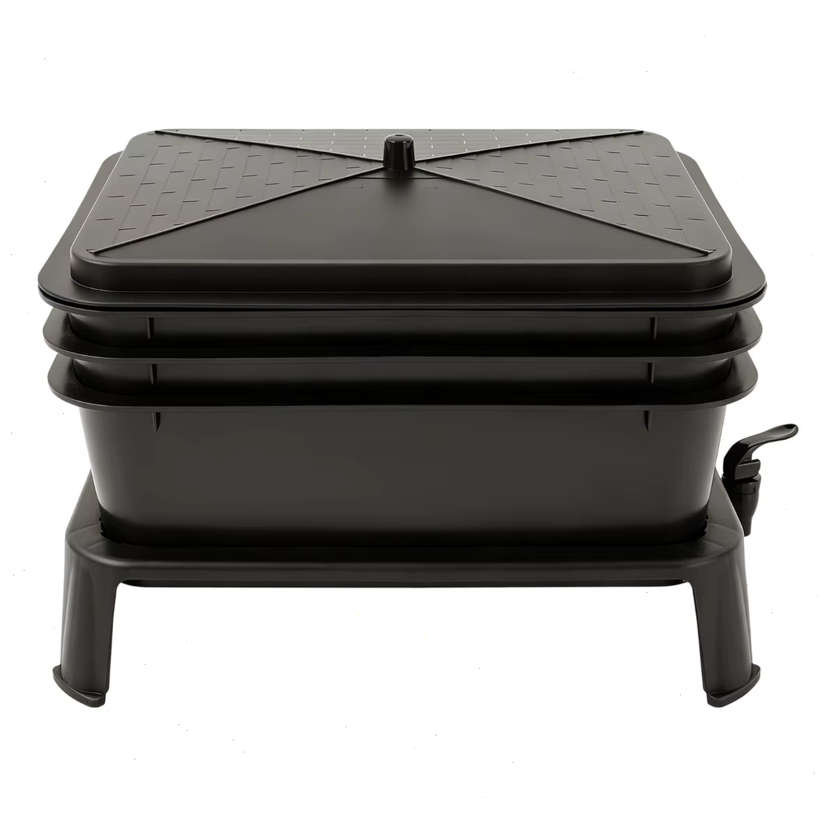 Composting Bin Outdoor, 3-Tier Worm Farm Vermicomposting Box, 30L Large Stackable Black, Food Waste Recycle, Liquid Fertilizer Tap, For Garden Balcony Patio, Safe PP Material, Easy Maintenance, Odorless Design — image 1