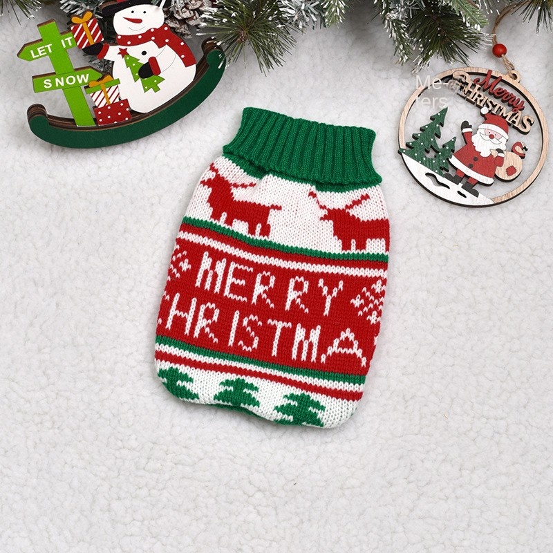 Pet clothes for autumn and winter warm knit Christmas teddy cat sweaters cat and dog clothing — image 5