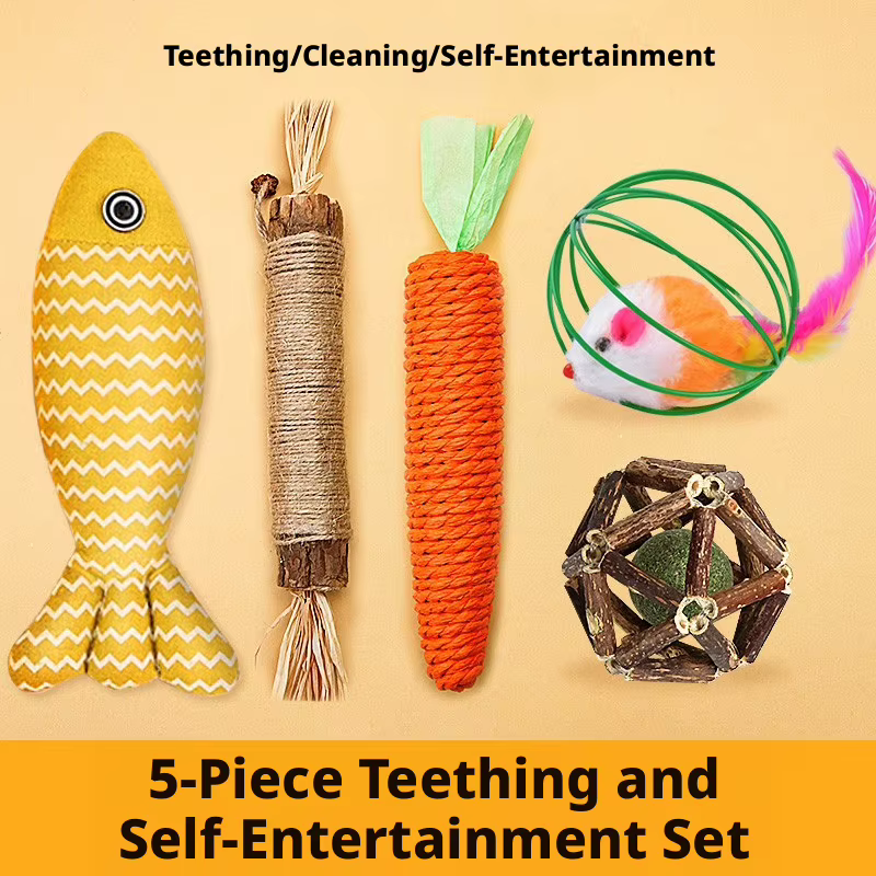 Cat toys, mint balls, bite resistant little mice, grinding sticks to relieve boredom, cat toy set, pet toy supplies