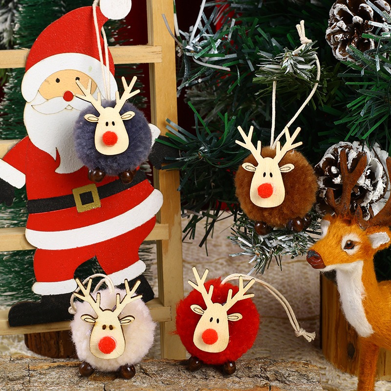 Christmas Decorations Wool Felt Cartoon Deer Pendant Creative New Deer Pendant Christmas Tree Pendant Gift — image 6