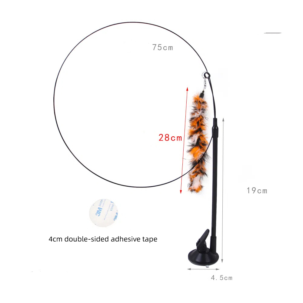 Palito de juguete para gatos con sujeción por cable de acero, intercambiable y con varias cabezas — imagen 7