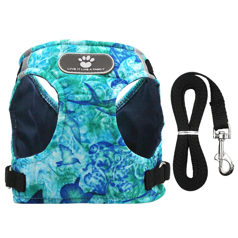 Winter Dog Harness Vest Collar with Leash Set Pet Walking Harness Adjustable Cat Led Reflective — image 8