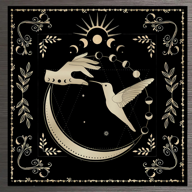 Manta de Mesa para Juego Tarot Decorativa con Mandala y Fases Lunares — imagen 15