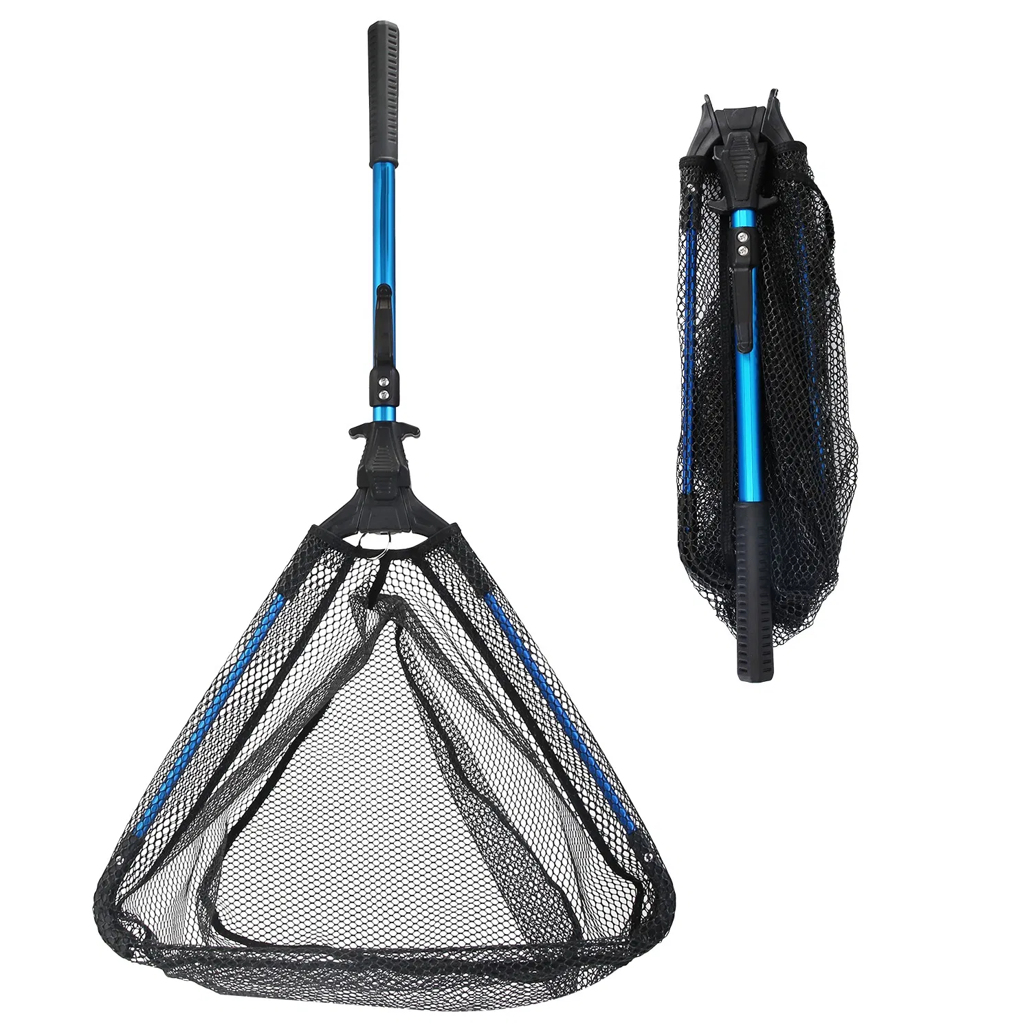 Foldable Fishing Net With Aluminum Alloy Rod EVA Handle Durable 5MM Hexagonal Nano Coating Nylon Mesh Collapsible Landing Net Safe Fish Catching or Releasing — imagen 13