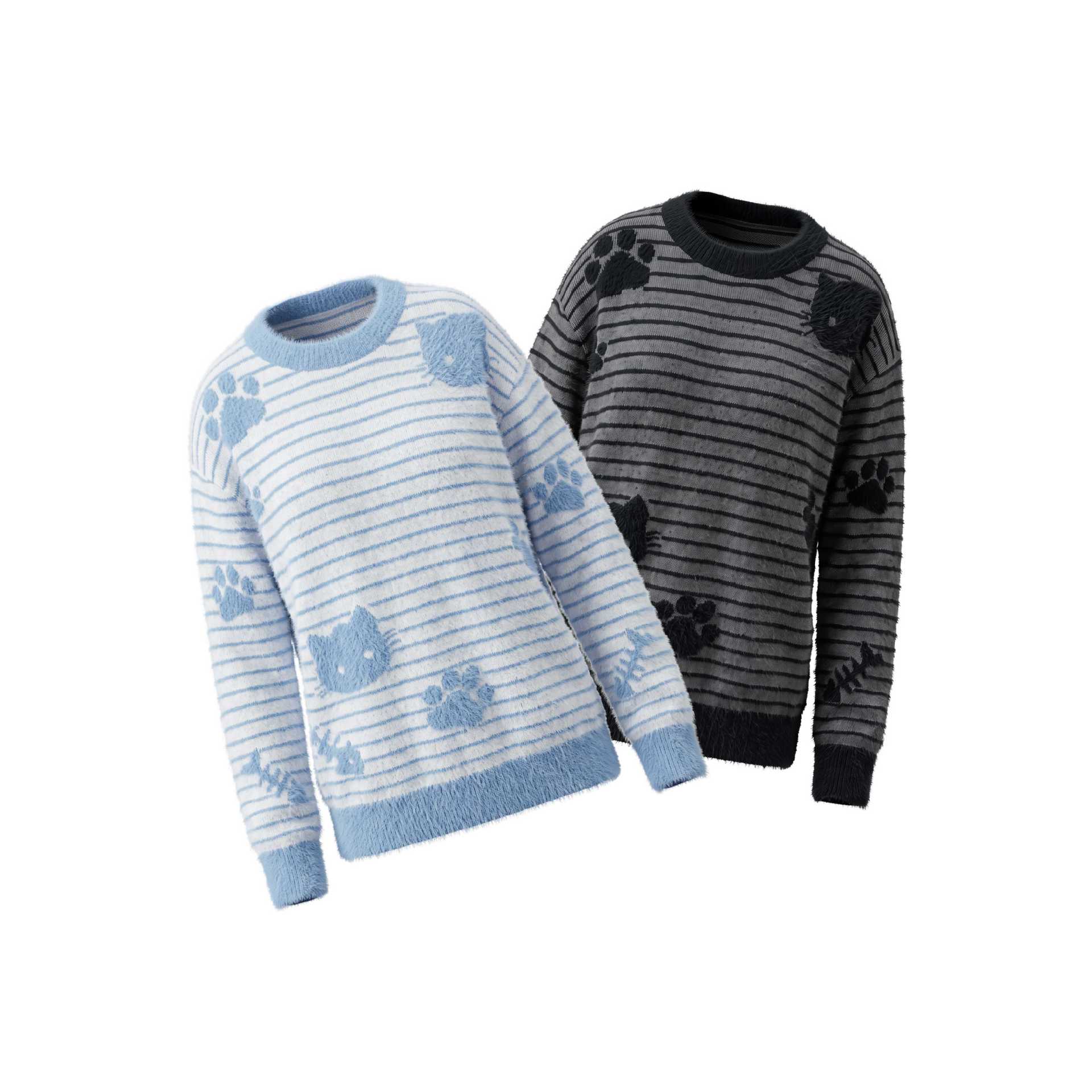 Cat Claw Fish Bone Jacquard Sweater — image 6