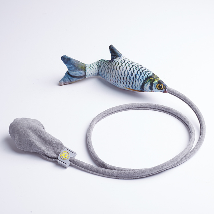 Pet Airbag Teasing Cat Fish Cat Toys Interactive Plush Toys Play Mint Fish Toys — image 1