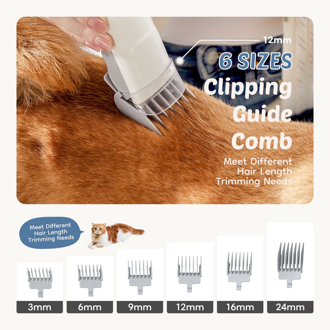 Tijeras de Peinado Profesionales para Perros con 2,5L, 3 Modos de Succión, Tijeras Cordless, 5 Herramientas para Peluqueros, Trimmer Silencioso para Pelo de Mascotas — imagen 2