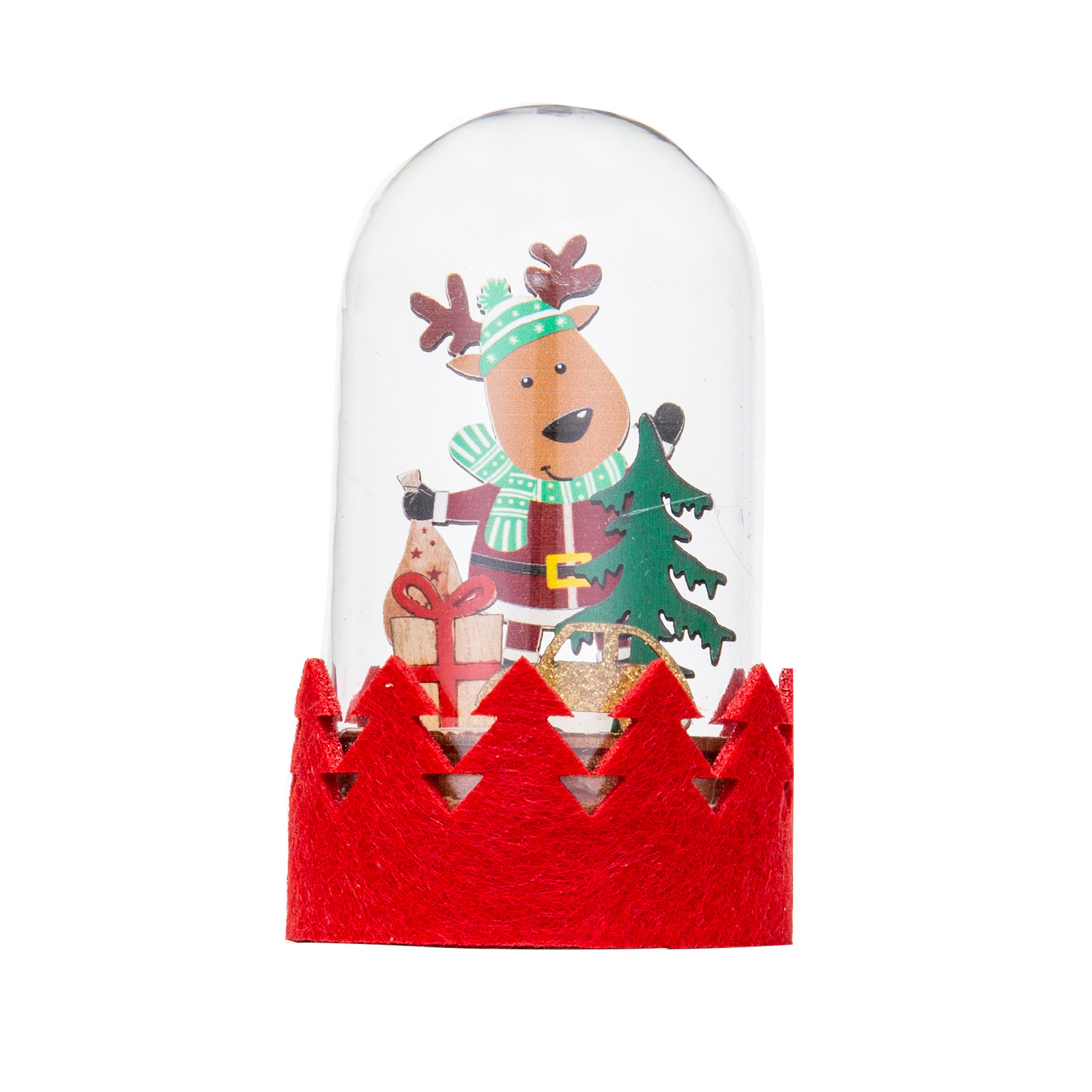 Christmas Decoration LED Wooden Figurine Cartoon Santa and Reindeer Window Display Decor — image 9