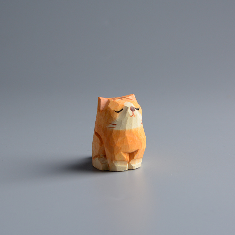 Creative Wooden Cat Trinkets Crafts Handmade Wood Carving — image 43