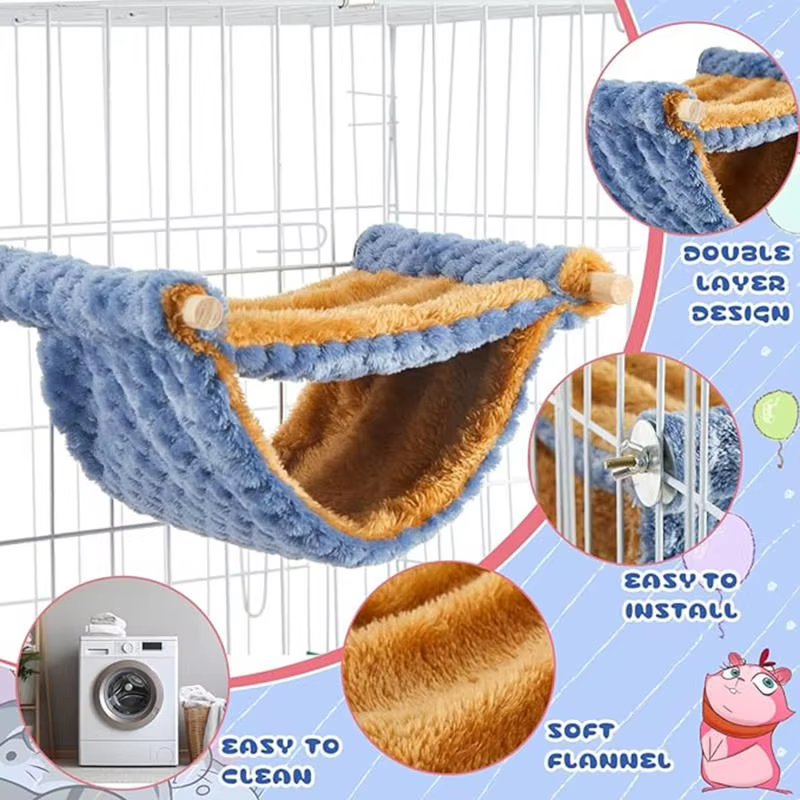 Cama Colgante para Pequeños Animales - Caja de Hamster con Lintéreo Caliente y Adecuado — imagen 4