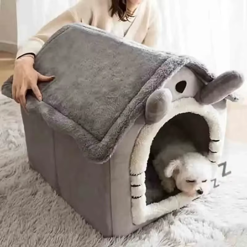 Indoor Warm Soft Pet House Bed Tent & Kennel for Dogs and Cats, All-Season Use with Removable Washable Cushion — image 3