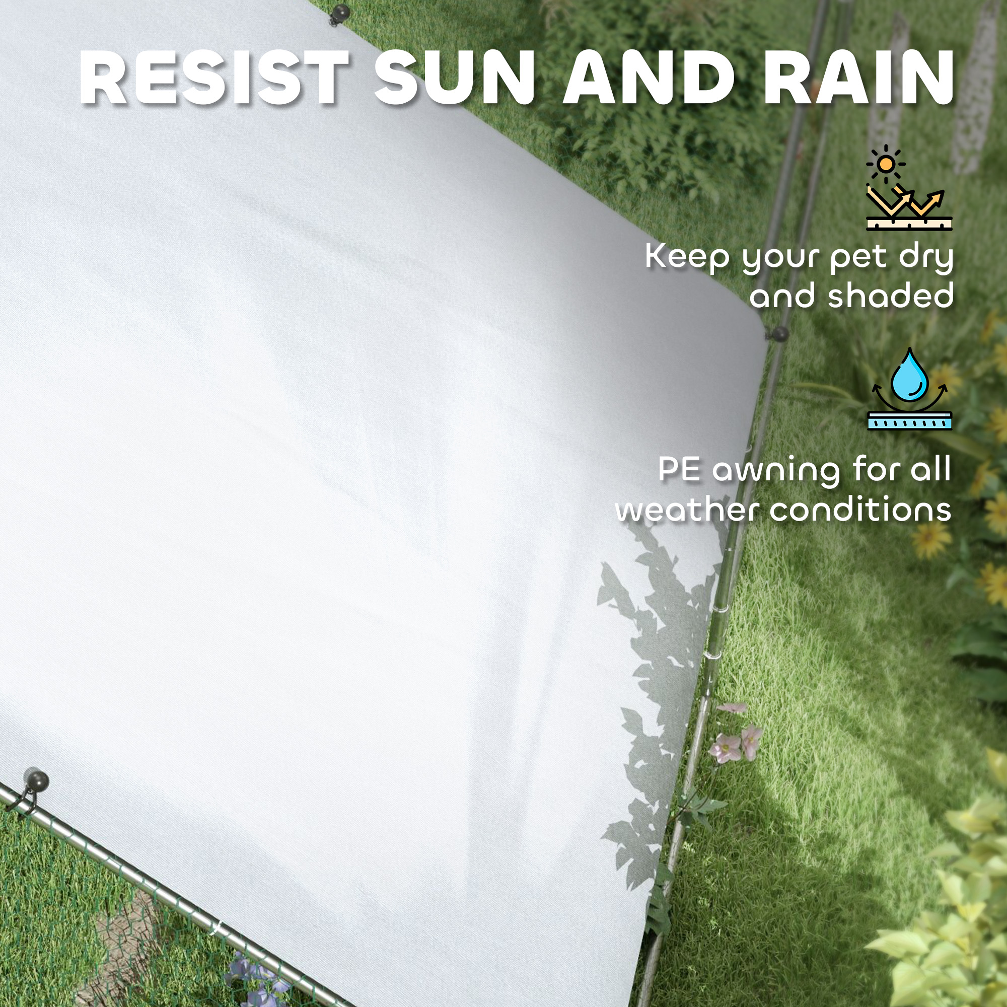 Large Chicken Coop with Waterproof and Anti-UV Cover, Spire Shaped for Outdoor and Yard Farm Use, 9.8' x 32.8' x 6.4' — imagen 4