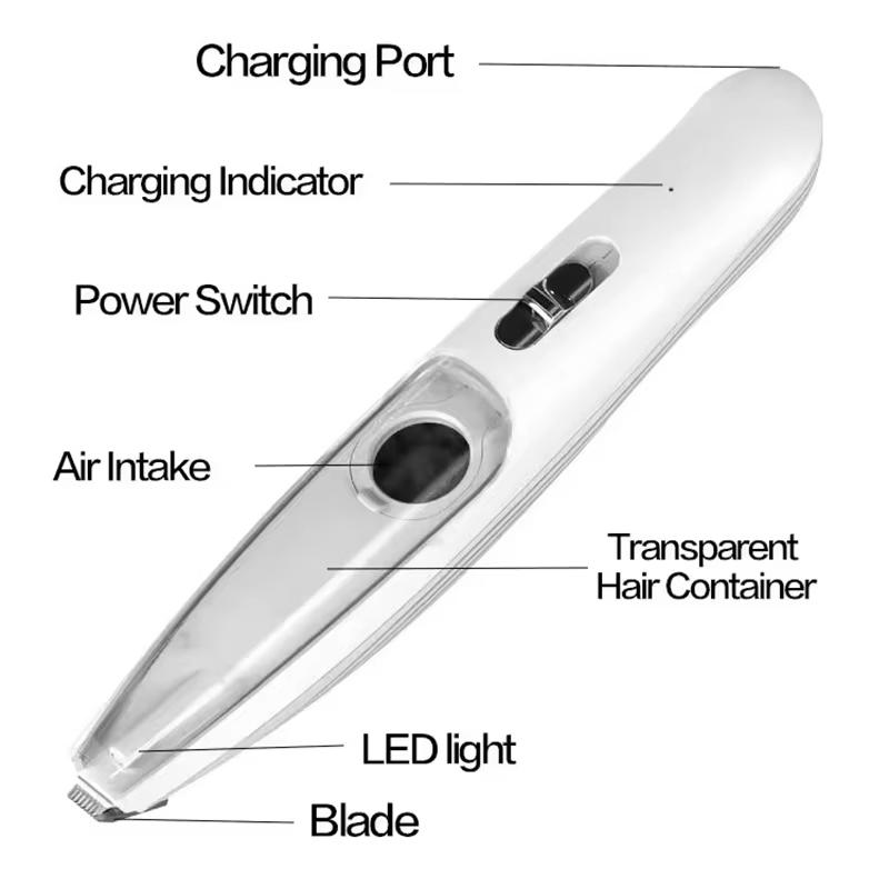 2 in 1 Professional Hair Clipper Dogs With Vacuum Cleaner For Pet Grooming Kit Cat Shaving Feet Hair Electric Pusher Dog Trimmer — image 6
