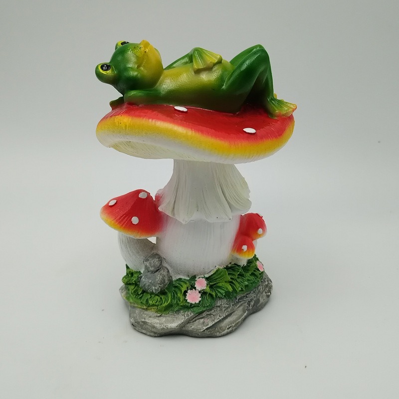 Frog and Mushroom Courtyard Balcony Bonsai Decoration — imagen 2