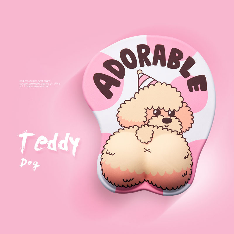 Mouse Pad de Ratón 3D con Soporte para Muñeca, Corgi Animado en Silicona Suave y Ergonómico — imagen 8
