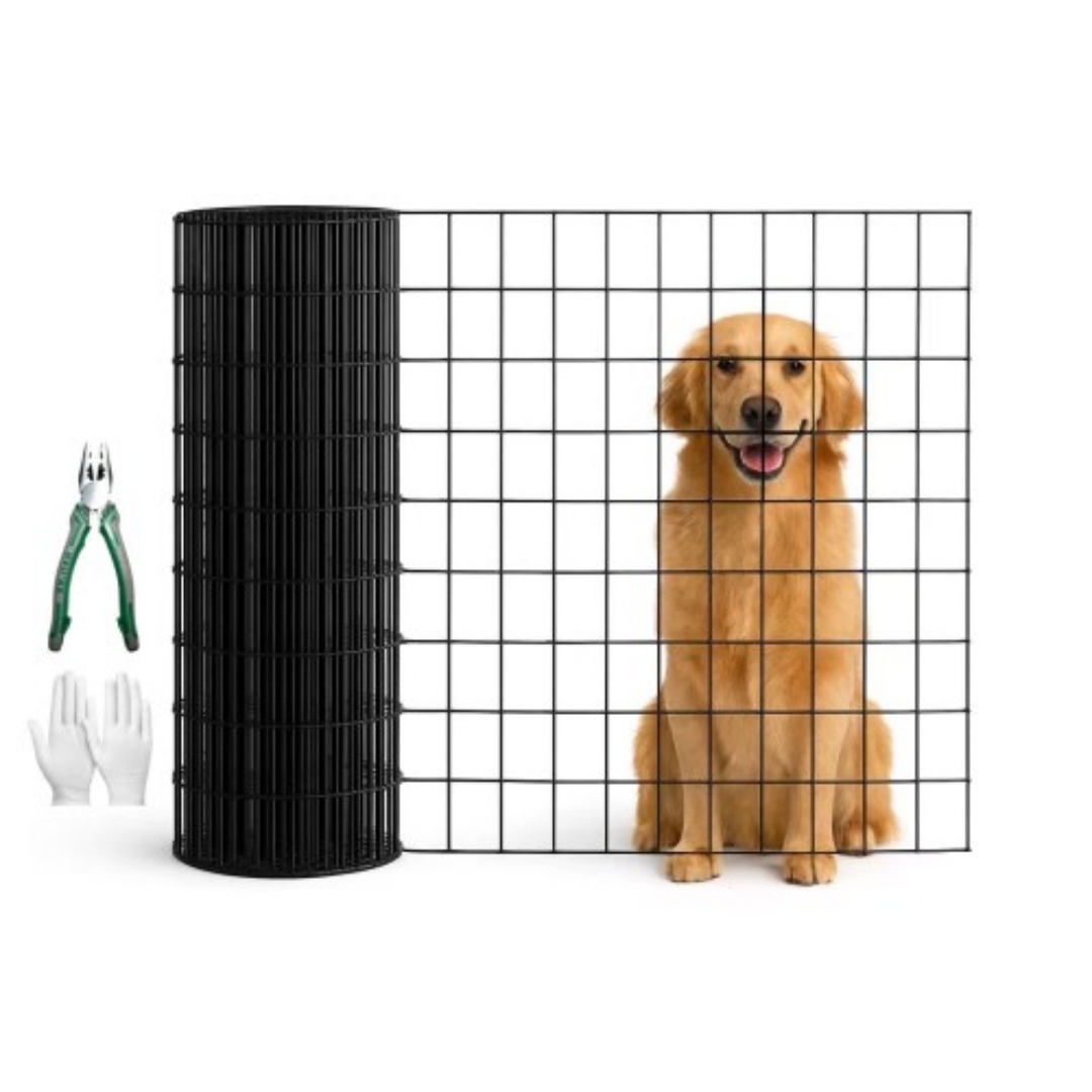 48 INCHx33 FT Black Vinyl-coated Metal Mesh, 16 Gauge 0.67 Inch Black PVC Metal Mesh, Black Welded Wire Mesh Support, Poultry Cage Protective Fence — imagen 12