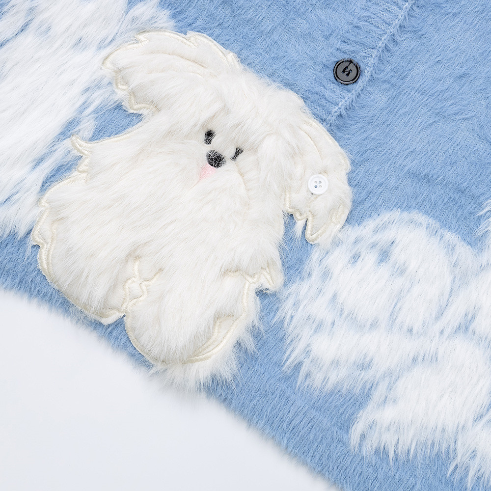 Cartoon plush dog embroidered loose sweater — image 4