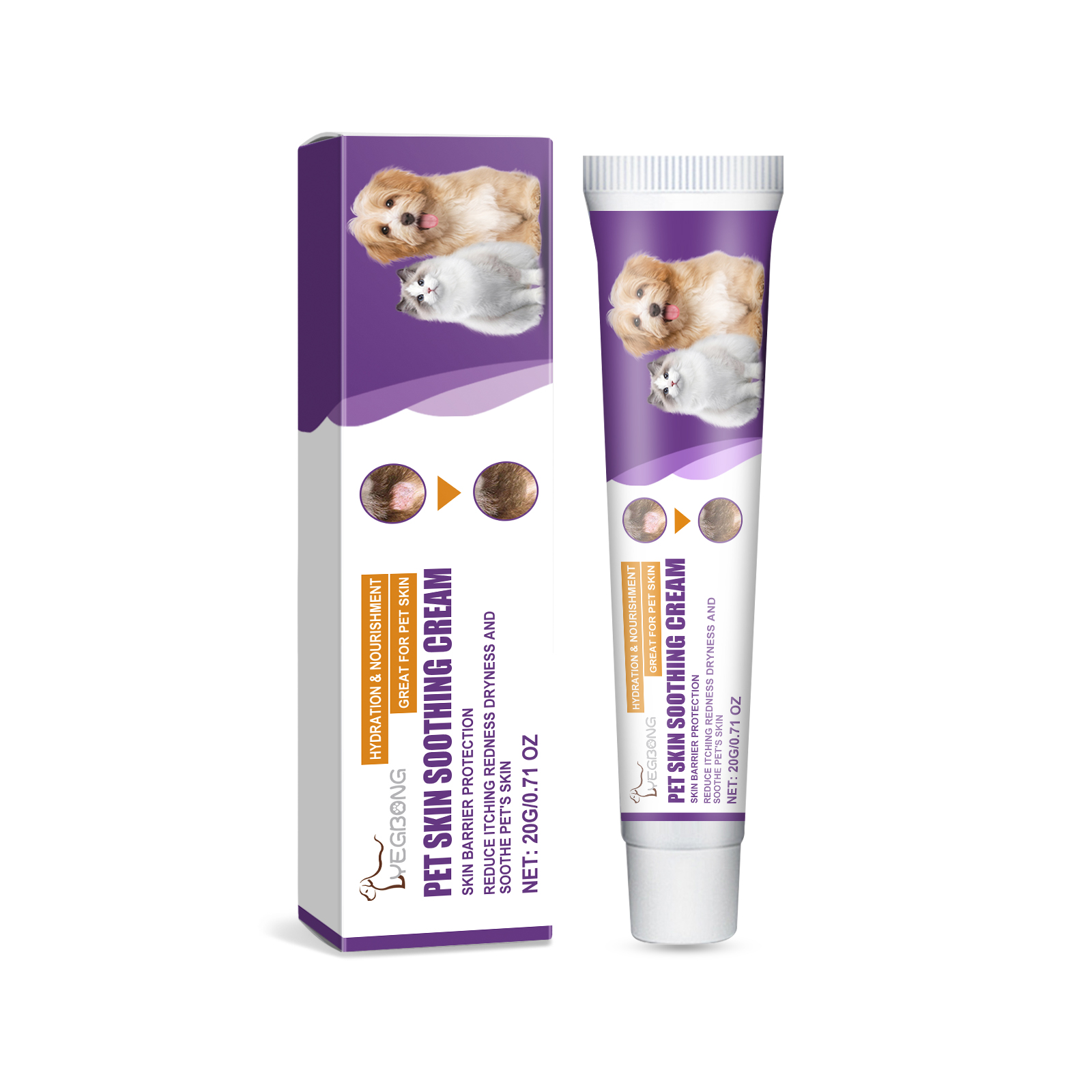 Pet Skin Soothing Cream, Skin Repair For Dogs & Cats, Soothe Itching Redness Dry Skin, Safe Gentle Skin Care For Pets 20g — image 1
