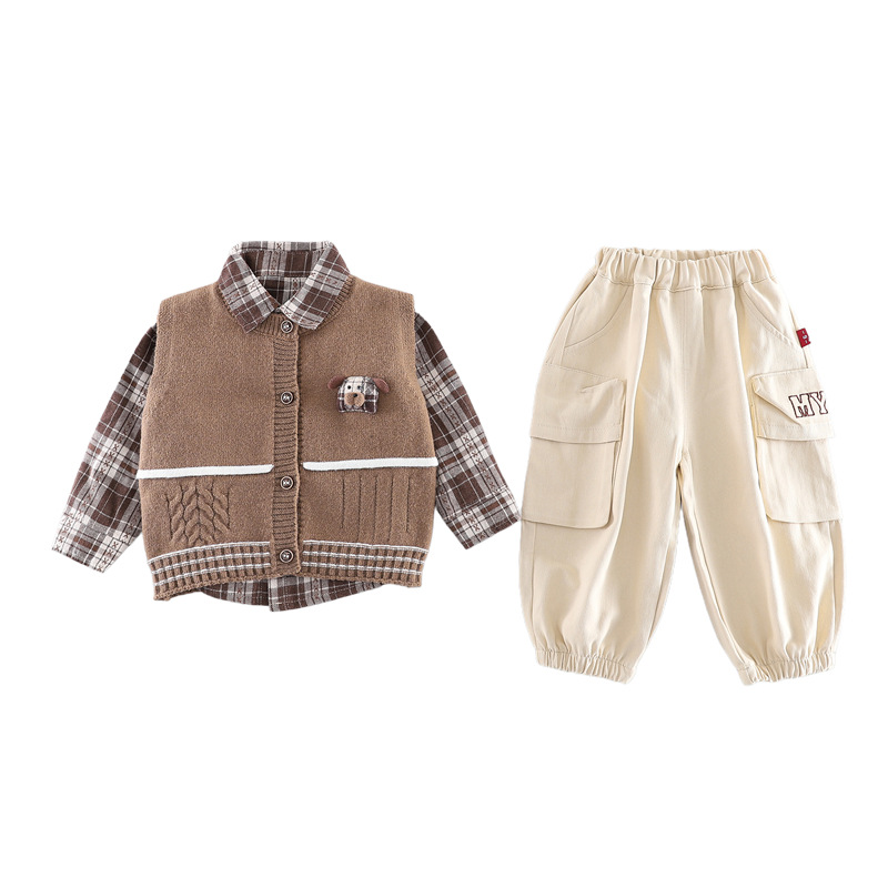 Boys' Spring Autumn Cartoon Puppy Cardigan Sweater Set for 0-4 Years Old — image 6
