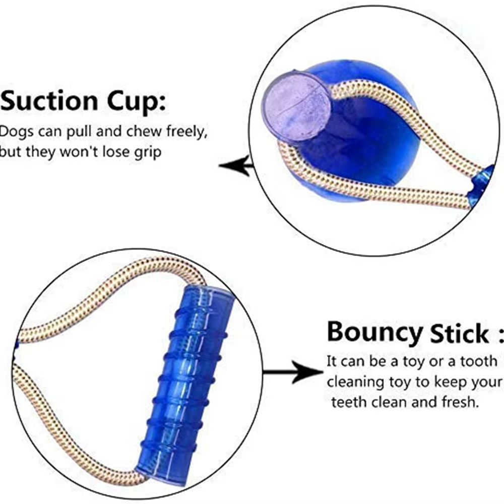 Pet Molar Toy Self-playing Rubber Ball Toy With Suction Cup Dog Interactive Molar Chew Toy Teeth Cleaning Tool — image 5