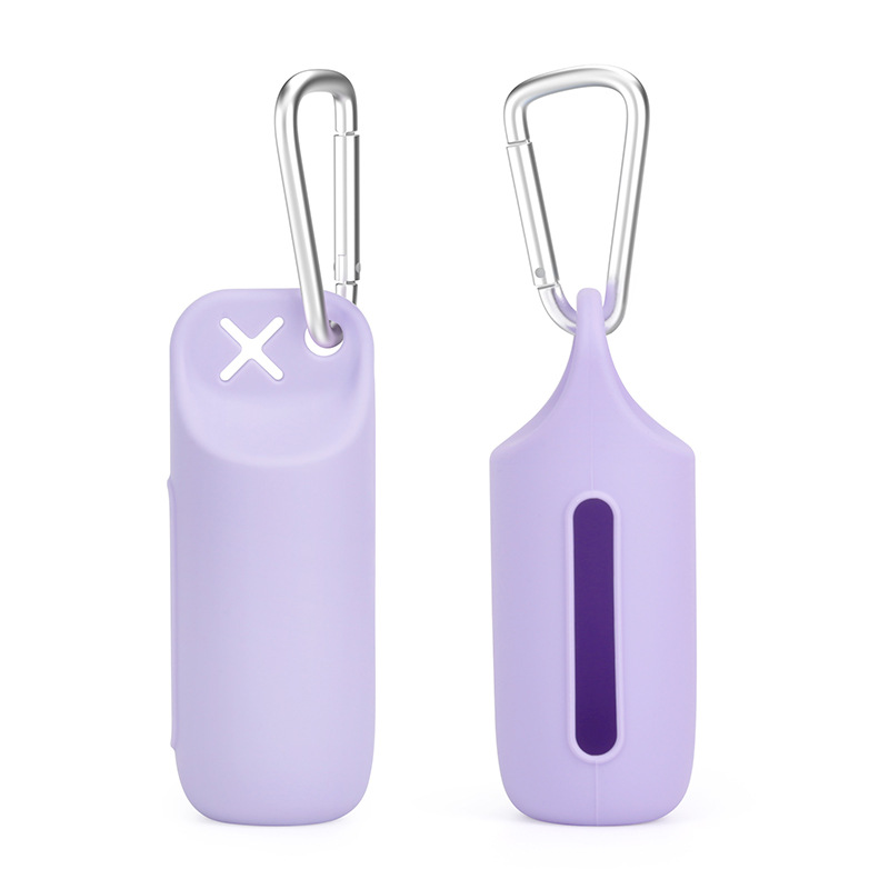 Silicone dog poop bag holder with dispenser, portable, hanging ring & storage case — image 3