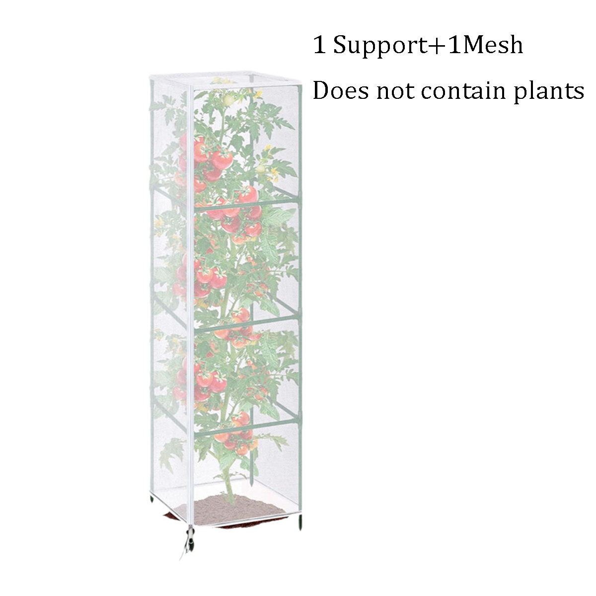 Caja para Tomates Kit Cuadrado Redondo Cubierta de Pájaros Jardín con Cierre y Cordón — imagen 4