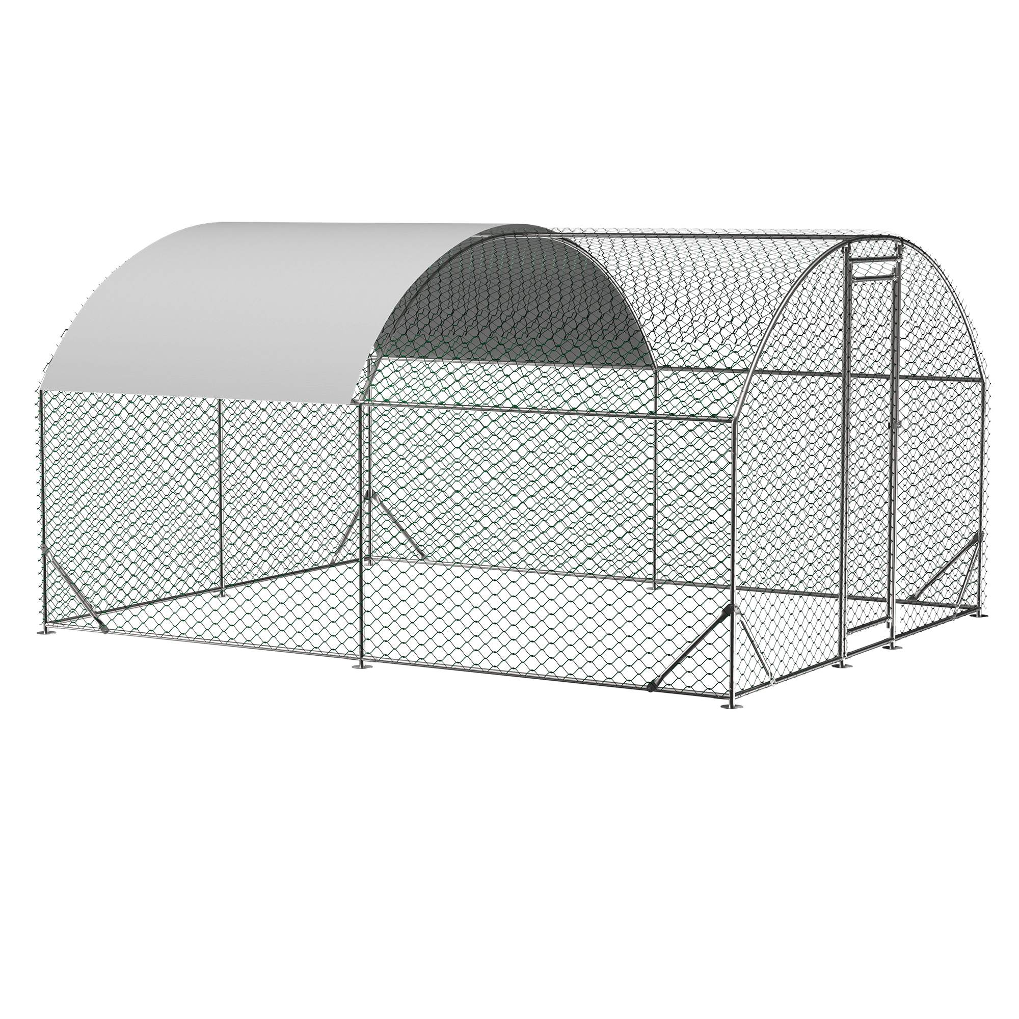 Large Chicken Coop Metal Chicken Run With Waterproof And Anti-UV Cover, Dome Shaped Walk-in Fence Cage Hen House For Outdoor And Yard Farm Use, 9.84 X 13.12 X 6.56 Ft — imagen 6
