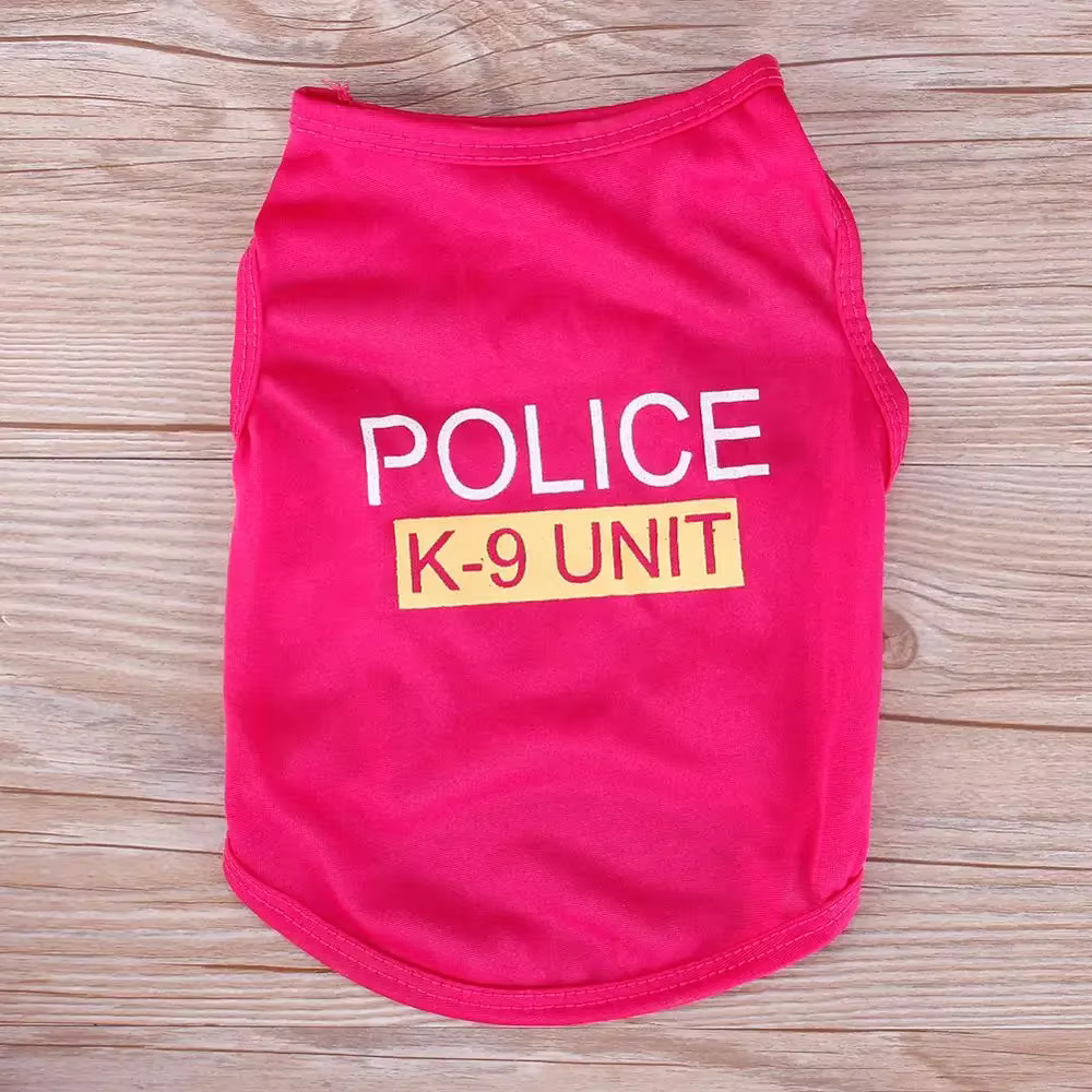 Pet Dog Clother for Small Dogs Polyester Cat Vest Pet Clothing with Warning Pattern for Chihuahua Bulldogs Puppy Costume T-shirt — image 5