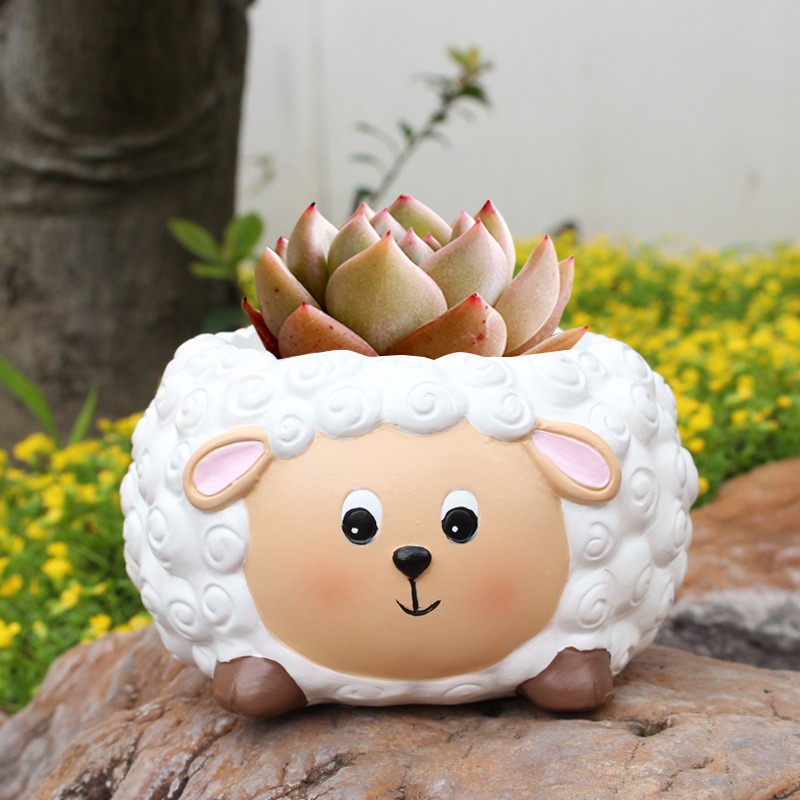 Lamb succulent plant tabletop decoration small flower pot — image 3