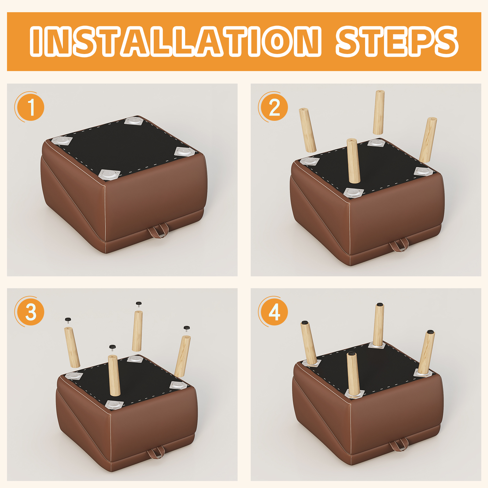 Escaleras para Perros Compactas 2 en 1 de Madera para Canes y Camas, Rampita para Mascotas con Diseño de Sofá (MARRÓN) — imagen 26