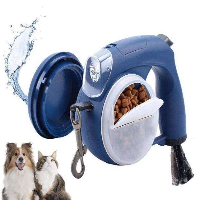 5 In 1 Multifunctional Dog Leash And Collar Custom Waterproof Automatic Led Retractable Dog Leash Poop Bag — image 1