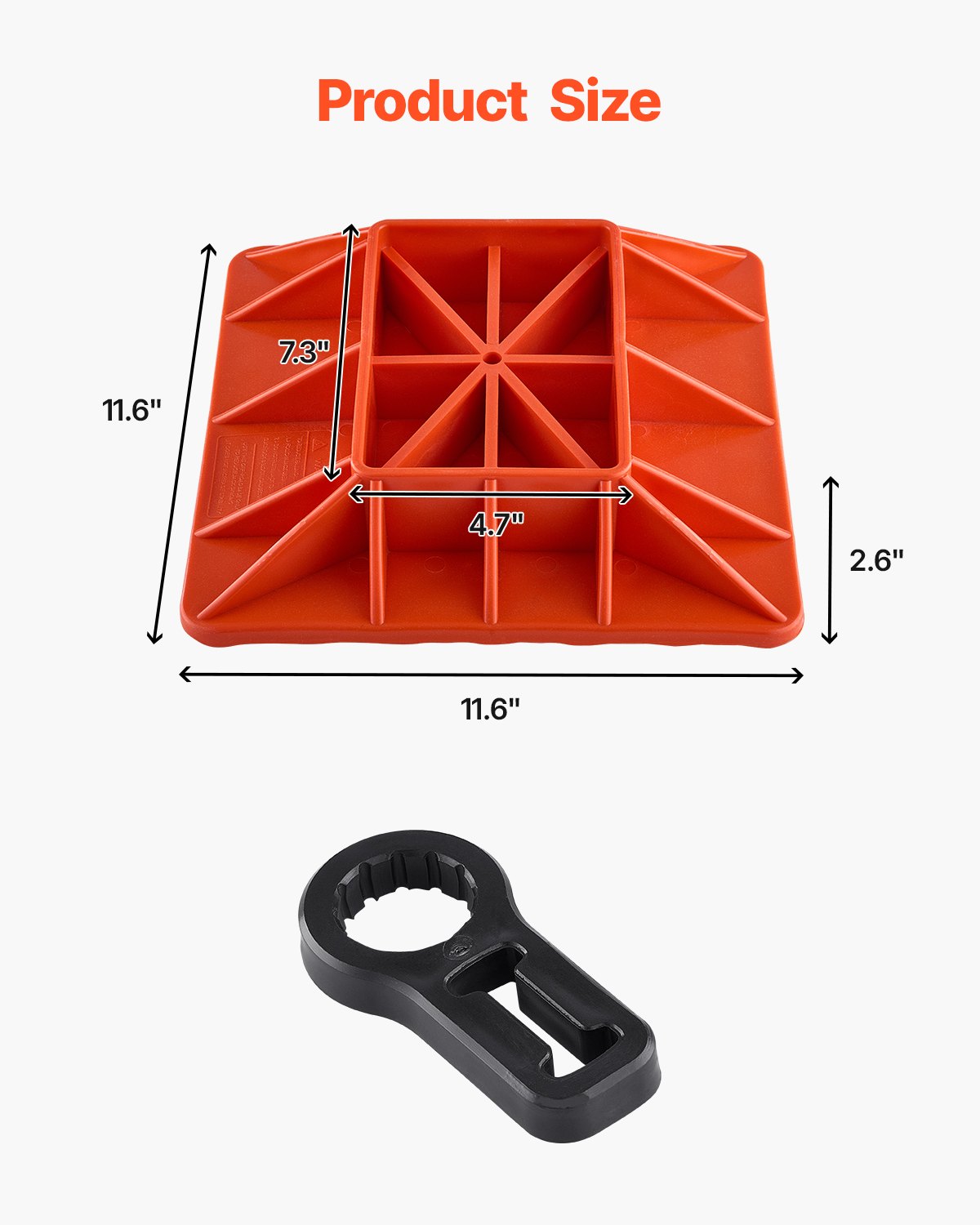 Base de Soporte para Grúas de Elevación Alta con Mantenedor de Manija, 11.6' x 11.6', Capacidad de 7000 Libras, Soporte Pesado para Granjas y Off Road Con Base de 7.3' x 4.7' y Color Rojo — imagen 4