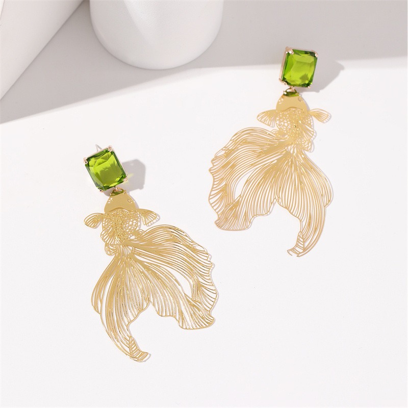 Pulseras de peces dorados con diamantes grabados a mano y accesorios de moda — imagen 2