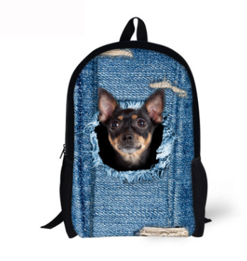 Mochila de Gato para Niños - Cómica con Animales 3D en Denim para Chicos y Chicas — imagen 25