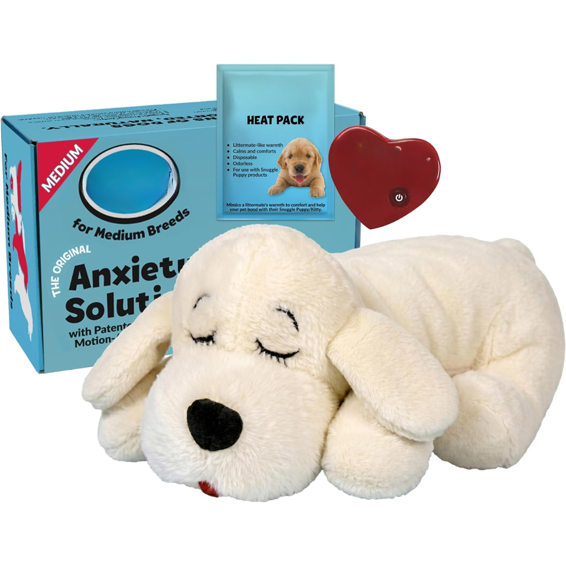 Peluche de Ritmo Cardíaco para Perros, Sentido Real de Latigazo Cardíaco, Ayuda al Sueño y Consuelo para Cámaras de Compra y Entrenamiento en Casa con Paquete de Calor, Diseño Plush Crema Suave — imagen 6