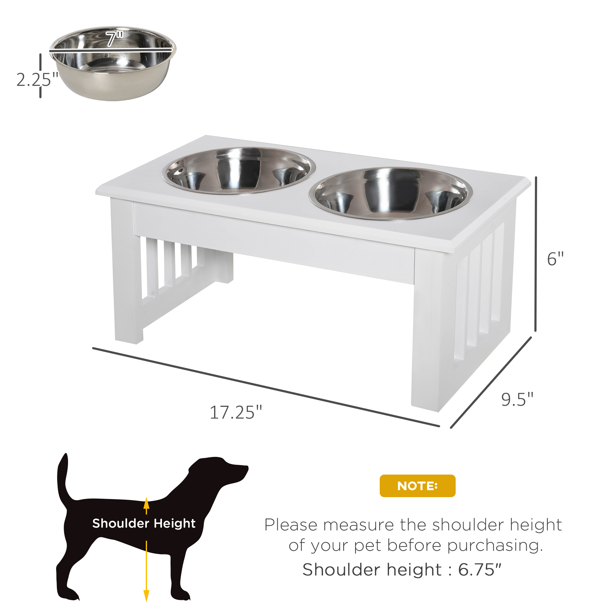 Estación de Alimentación para Perros Pequeños de 6" de Alto, Mesa de Comida para Mascotas con Base Antideslizante, Caja de Alimento para Perros en Posición Ergonómica — imagen 8