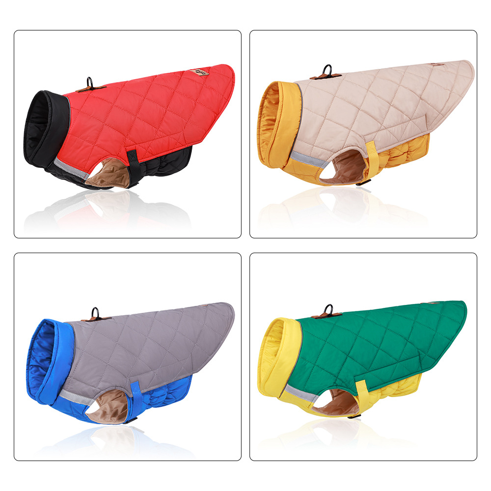 Warm reflective dog clothing, thickened cotton vest, dog cotton coat, pet clothing — image 2