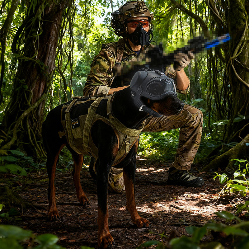 K9 Tactical Dog Helmet - Hunting/Military Training, Motorcycle Protection + Goggles — image 5