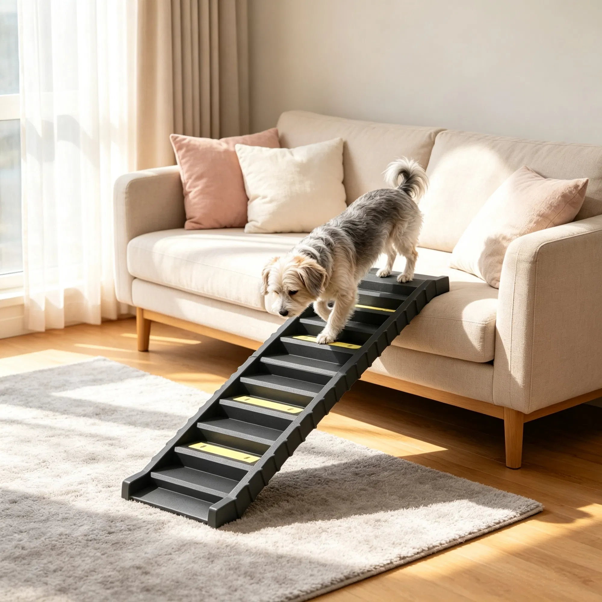 Black Folding Pet Car Ramp Foldable Dog Ramp for Large Medium Small Dogs — image 4