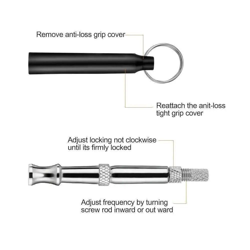 Dog Trainings Whistle Copper Ultrasonic Pet Dog Training Whistle Portable Keychain Whistle Adjustable Dog Flute Supplies — image 7