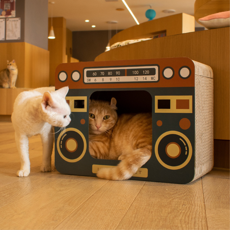Tablero de Rasguñar para Gatos con Radio/Televisor - Casa de Rasguño para Felinos — imagen 1