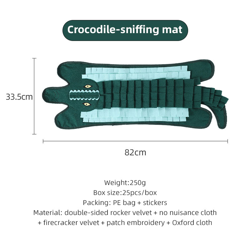 New Lion Crocodile Dog Sniff Pad Creative Choke Prevention Training Pet Slow Food Pad Game Blanket With Ring Paper — image 7