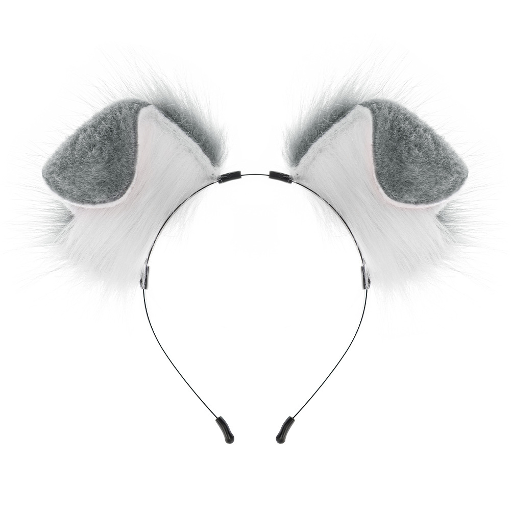 Handmade Plush Folded Ear Dog Headband Animal Ears Hair Accessory Cosplay Dog Ears Performance Tail Accessories — image 12