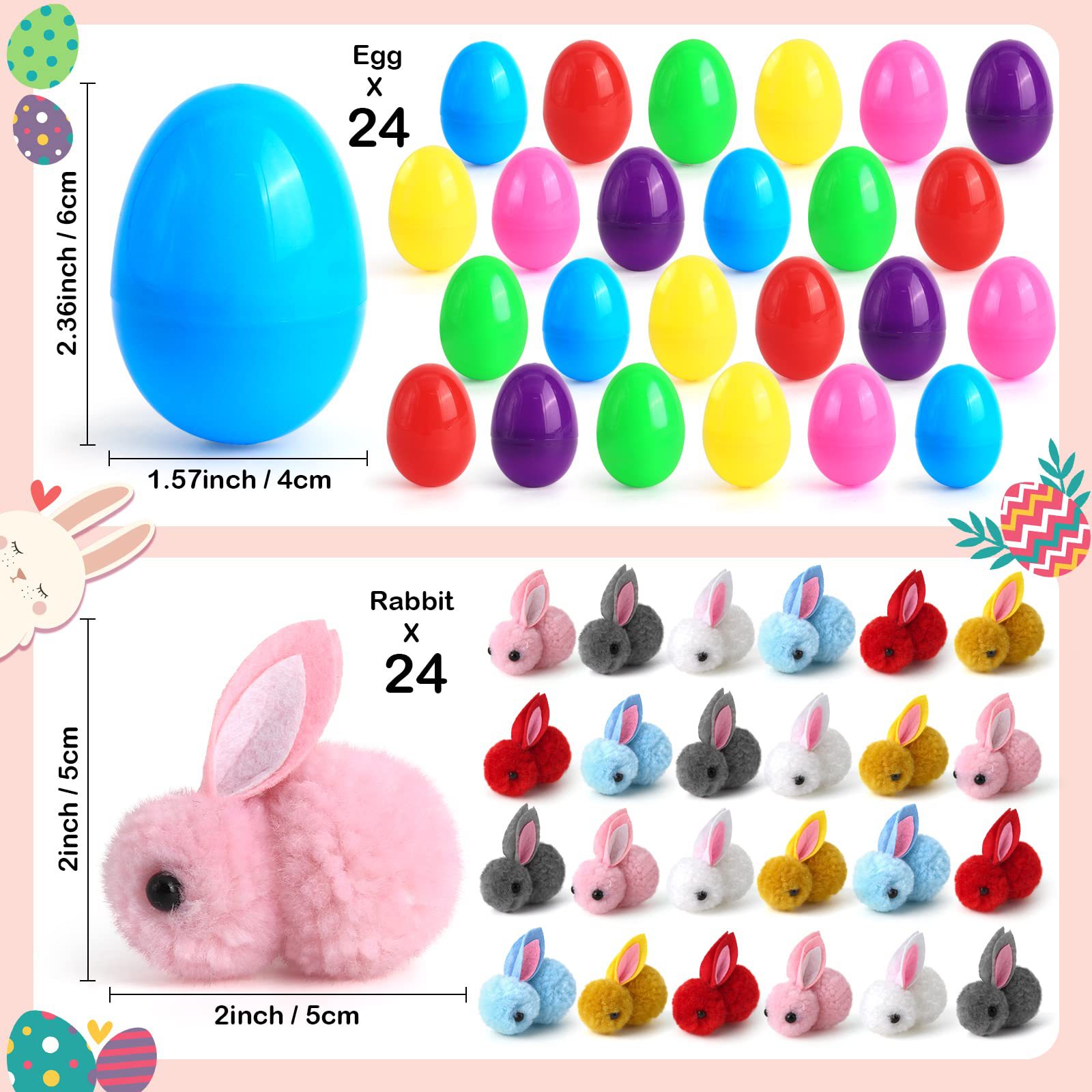 Conjunto de Decoraciones de Pascua de Conejos de Huevo Miniáticos — imagen 5