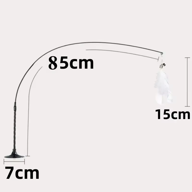 Púa de Goma para Tejer Gatos Juguetes Interactivos para Gatos Púa con Pluma y Campana — imagen 2