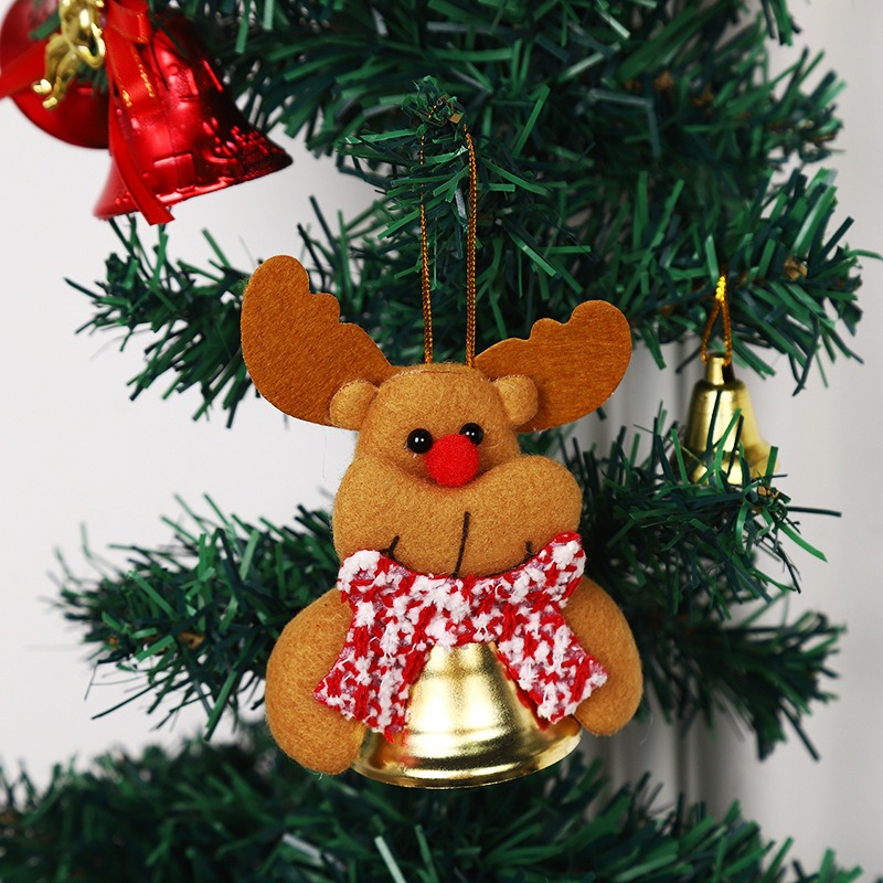 Christmas cartoon pendant Santa Claus reindeer decoration pendant Christmas tree bell hanging accessory — image 3
