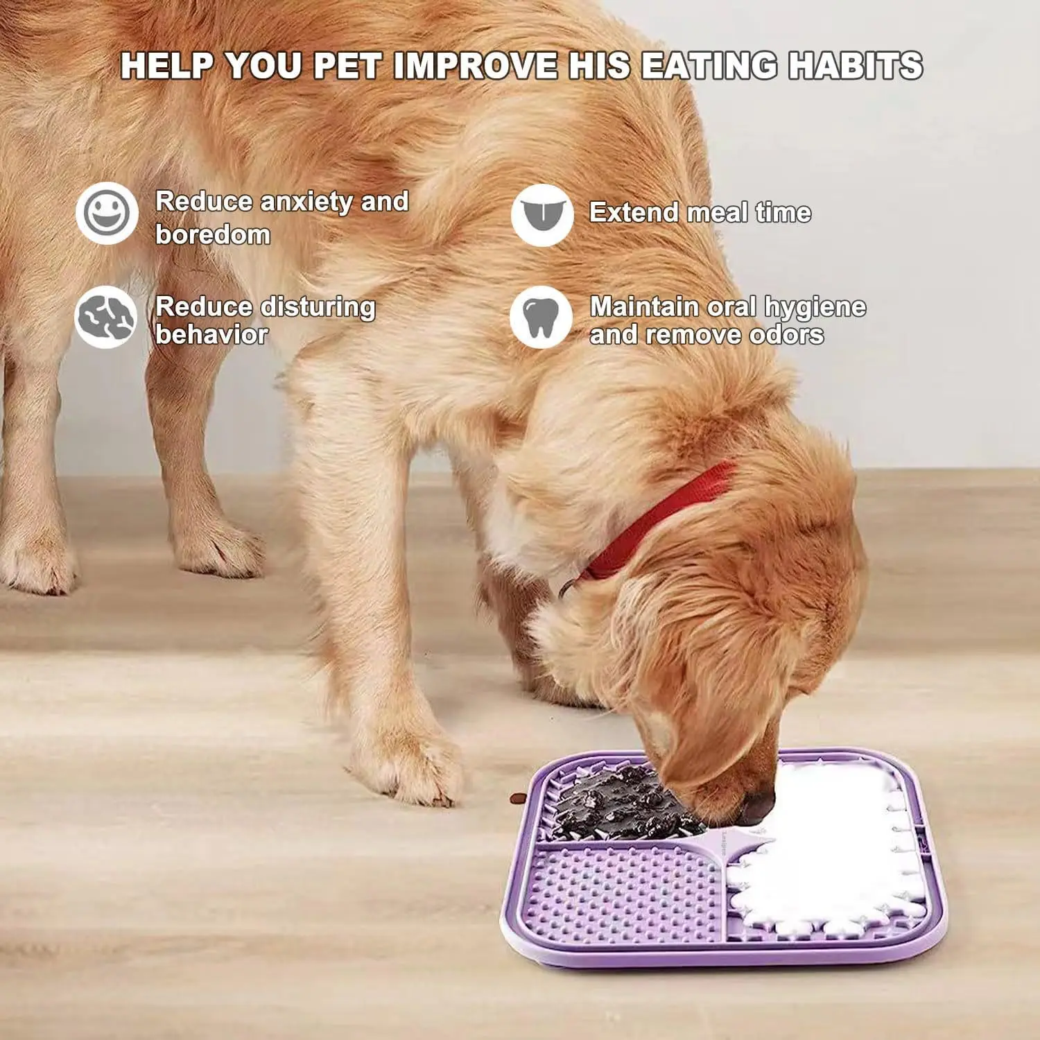 Pet Licking Mat Silicone Pet Food Suction Cup Licking Mat Slow Feeding Mat Anti-choking Slow Food Basin — image 3