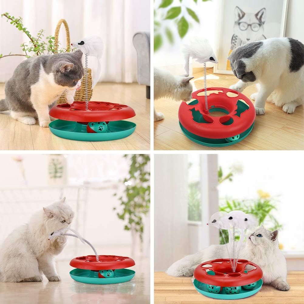 Cat Toys Cat Toys For Indoor Cats Interactive Kitten Toys Roller Tracks With Catnip Spring Pet Toy With Exercise Balls Teaser Mouse — image 3